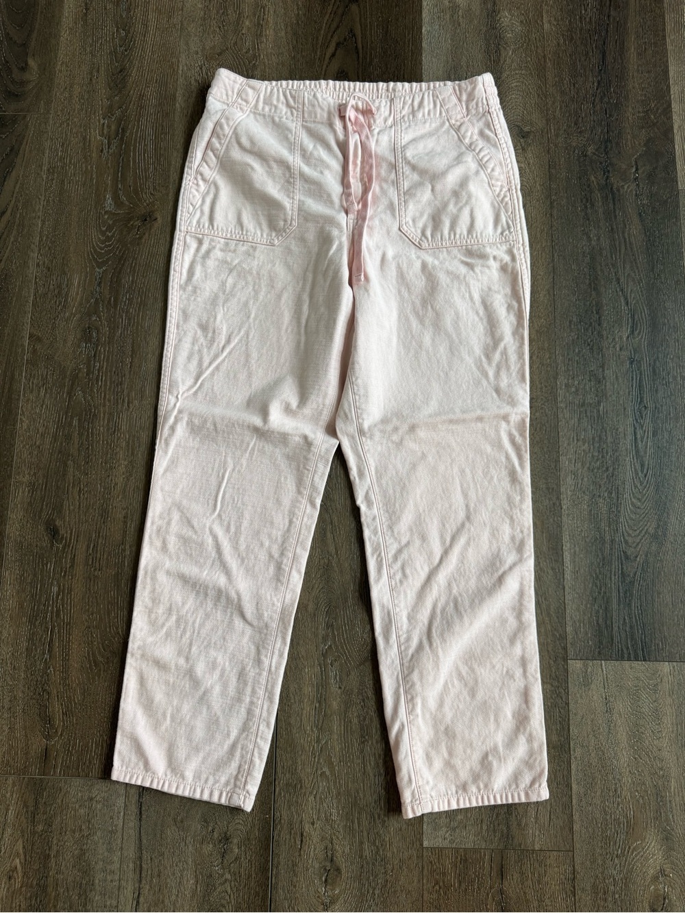 J. Crew Pale Pink Straight-Leg Drawstring Pants Women’s Size Medium